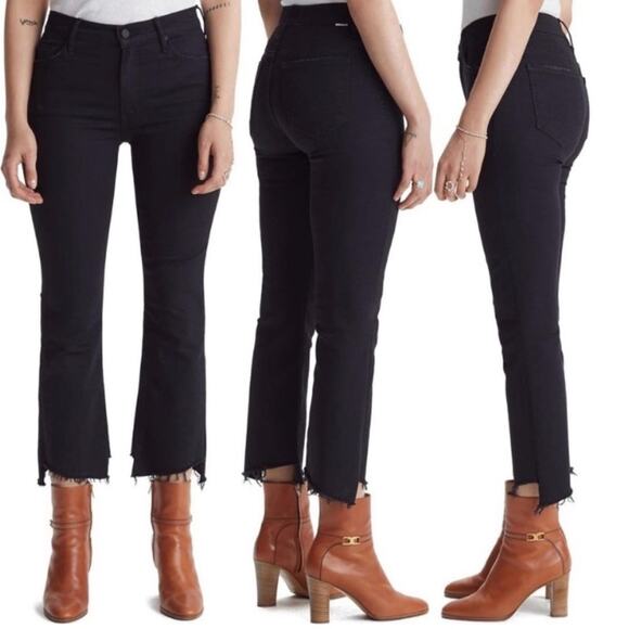 Mother Jeans The Insider Crop Two Step Fray Raw Asymmetrical Hem Not Guilty 25 - Picture 16 of 16